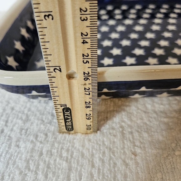 Boleslawiec Polish Pottery Blue White Stars Rectangular Baking Dish Relish Tray - Picture 5 of 5